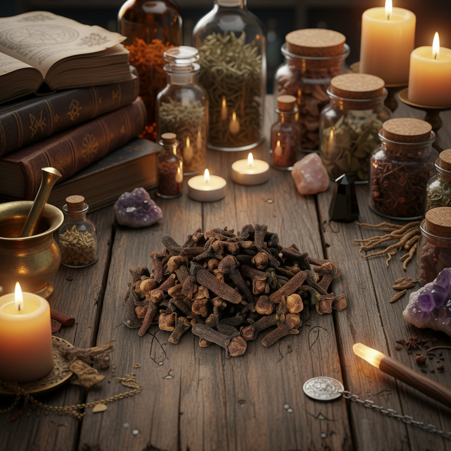 Cloves on witch's apothecary