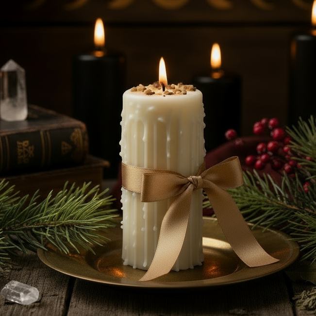 Elegant Witchy Scene with Pine & Berries 1