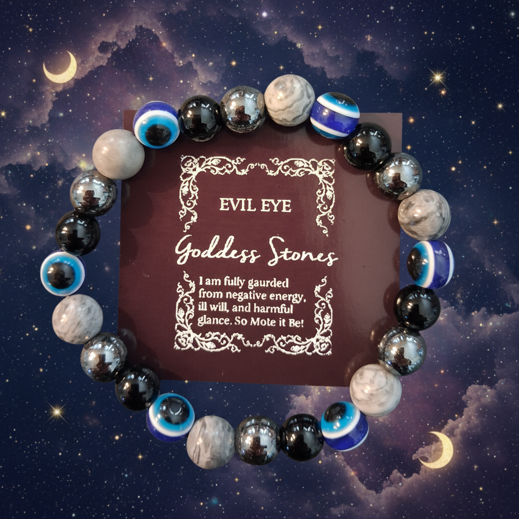 Evil Eye Bracelet with Celestial Background