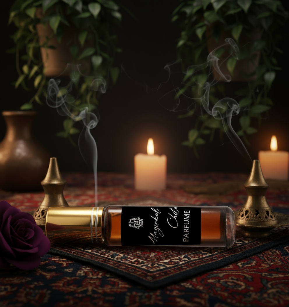 Magickal Child bottle laying down label forward