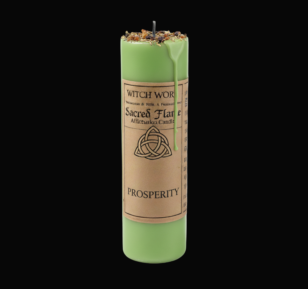 Melon Green Prosperity Candle with Matching Drips