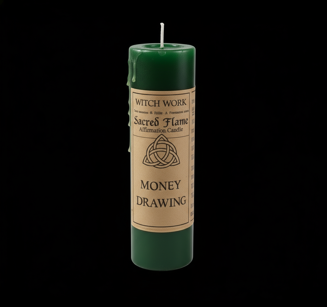 Money Drawing Candle with Unburned Wick