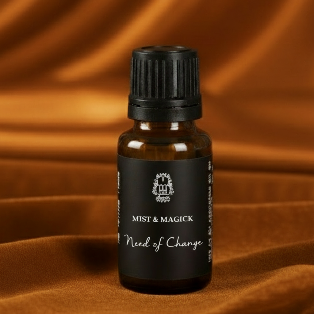 Need of Change bottle on amber background